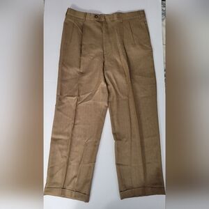 Como Sport Mens Wool Light Brown Traveler's Crease Style Trouser Pants